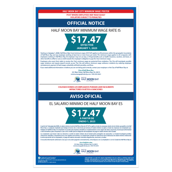 Half Moon Bay Labor Law Poster