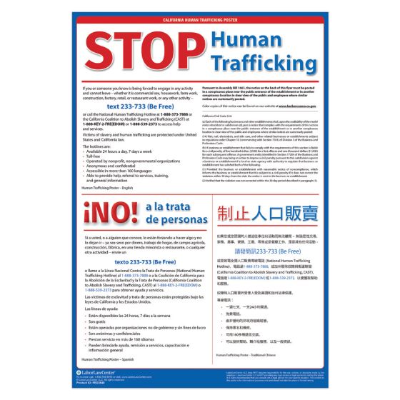 California Human Trafficking Poster