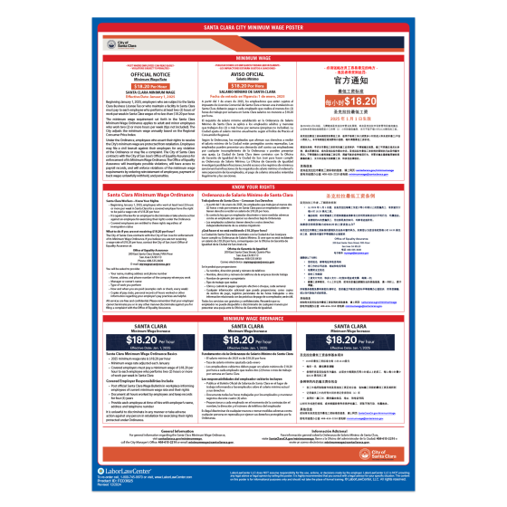 Santa Clara Labor Law Poster
