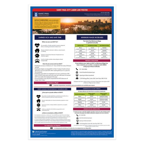 Saint Paul City Labor Law Poster