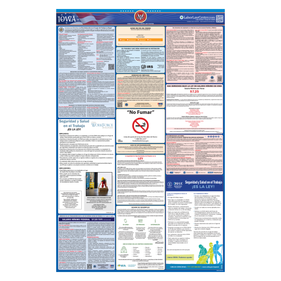 Iowa & Federal Labor Law Posters - Spanish