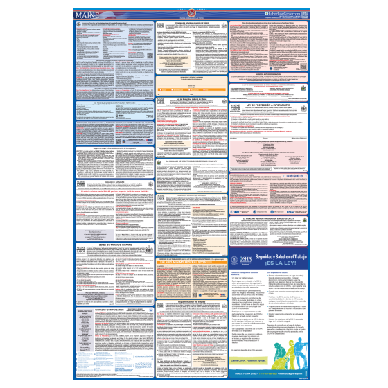 Maine & Federal Labor Law Posters - Spanish