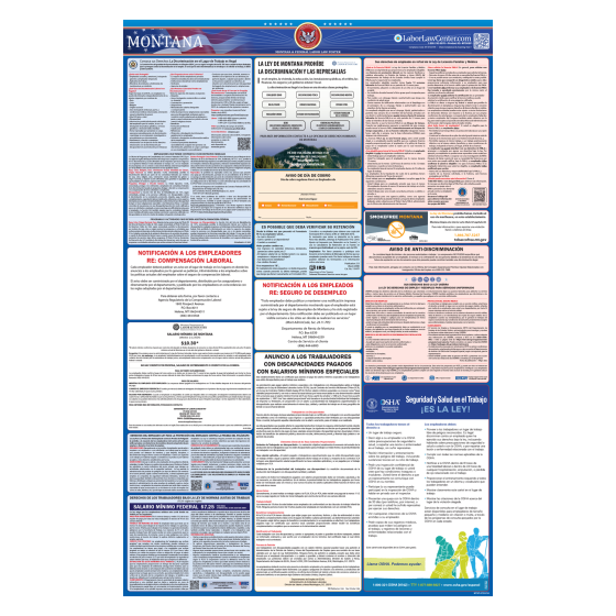 Montana & Federal Labor Law Posters - Spanish