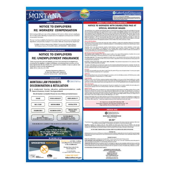 Montana State Labor Law Poster