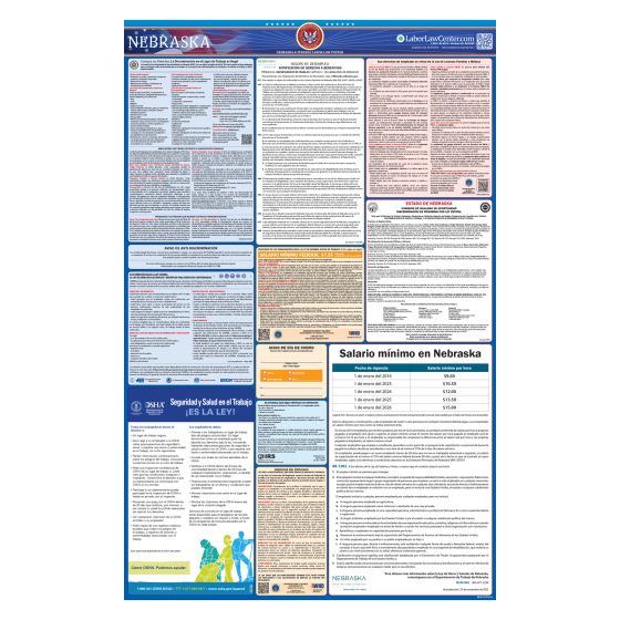 Nebraska & Federal Labor Law Posters - Spanish