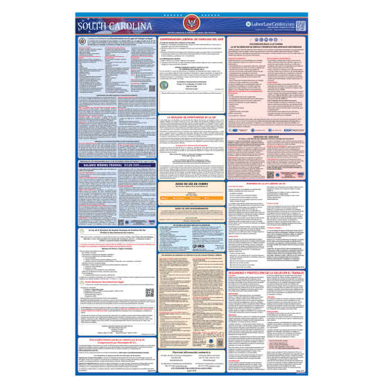 South Carolina & Federal Labor Law Posters - Spanish