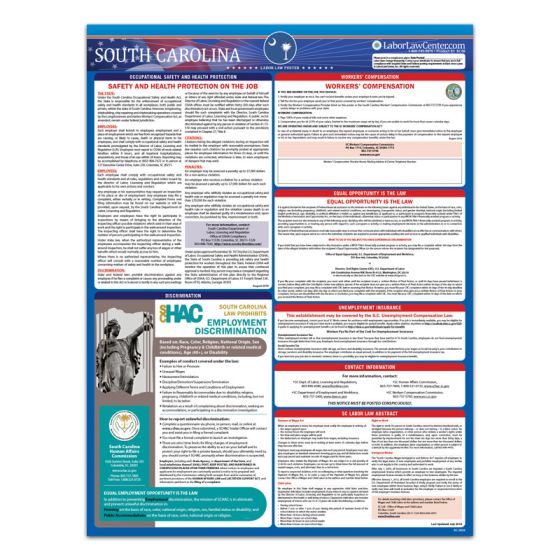 South Carolina State Labor Law Poster
