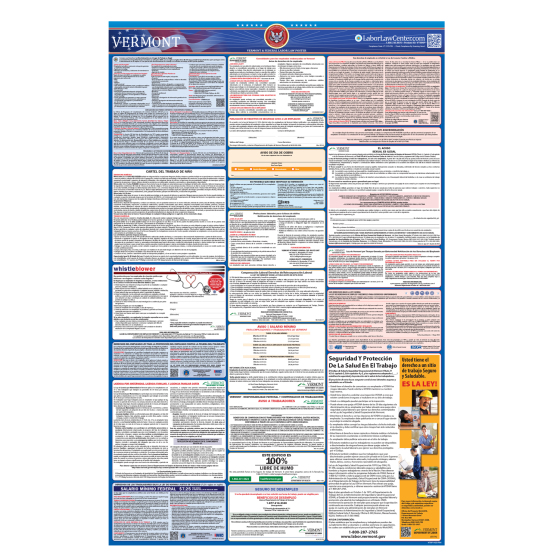 Vermont & Federal Labor Law Posters - Spanish