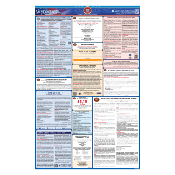 Wyoming & Federal Labor Law Posters - Spanish